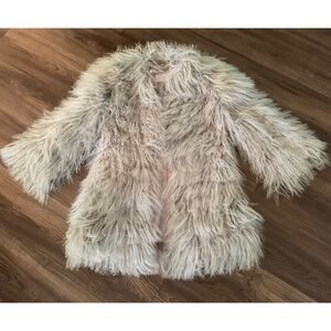 Trilogy Collections Michael McCollom gray Curly Lamb REAL Fur Coat Jacket sz S